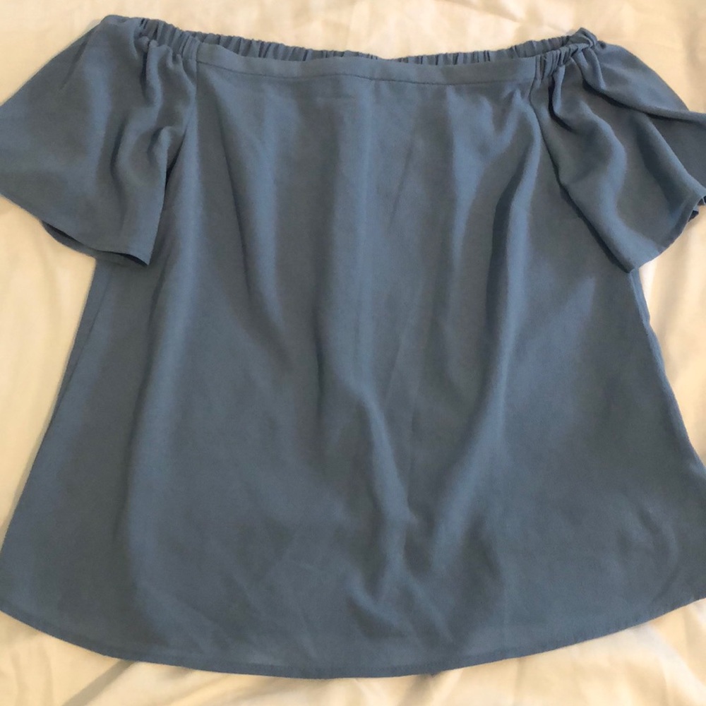 Blue Off the Shoulder Blouse, size M
